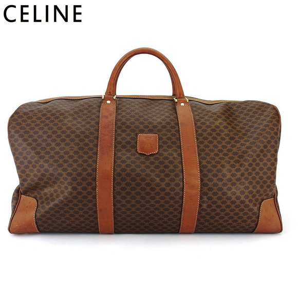 Celine Boston Brown Travel Leather Bag Macadam - Picture 1 of 6